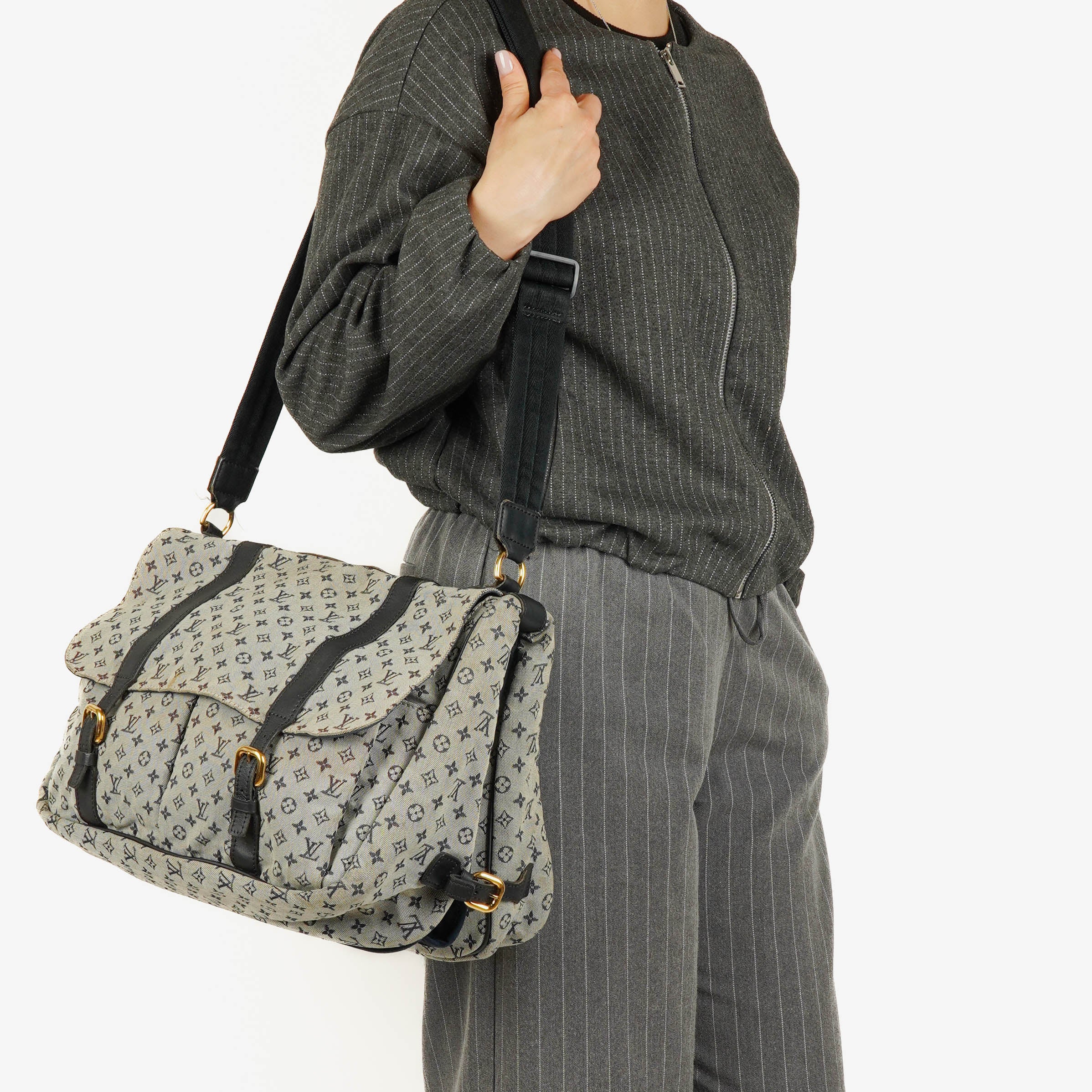Louis Vuitton Navy Monogram Mini Lin Sac a Langer Wickeltasche