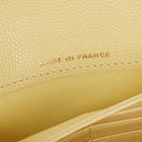 Chanel Quillted Caviar Yellow Leather Flap Wallet