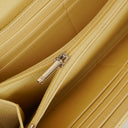 Chanel Quillted Caviar Yellow Leather Flap Wallet