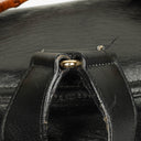 Gucci Vintage Black Leather Bamboo Backpack