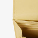 Chanel Quillted Caviar Yellow Leather Flap Wallet