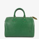 Louis Vuitton Speedy 25 Green EPI Leather Handbag