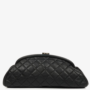 Chanel Black Quilted Leather Timeless Clutch Bag