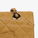 Chanel Medium Classic Vintage Double Flap Bag Beige Quilted Caviar Leather With Silver-Tone Hardware