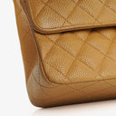 Chanel Medium Classic Vintage Double Flap Bag Beige Quilted Caviar Leather With Silver-Tone Hardware