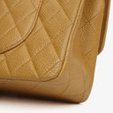 Chanel Medium Classic Vintage Double Flap Bag Beige Quilted Caviar Leather With Silver-Tone Hardware