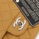 Chanel Medium Classic Vintage Double Flap Bag Beige Quilted Caviar Leather With Silver-Tone Hardware