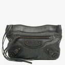 Balenciaga Black Chevre Leather Trousse Maquillage Cosmetic Pouch