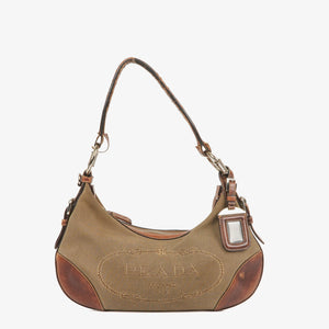Prada Canapa Logo Hobo Shoulder Bag