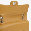 Chanel Medium Classic Vintage Double Flap Bag Beige Quilted Caviar Leather With Silver-Tone Hardware