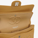 Chanel Medium Classic Vintage Double Flap Bag Beige Quilted Caviar Leather With Silver-Tone Hardware