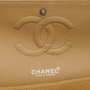 Chanel Medium Classic Vintage Double Flap Bag Beige Quilted Caviar Leather With Silver-Tone Hardware