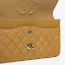 Chanel Medium Classic Vintage Double Flap Bag Beige Quilted Caviar Leather With Silver-Tone Hardware