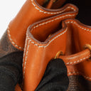 Celine Vintage Macadam Triomphe Brown Drawstring Bucket Bag
