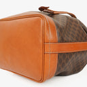 Celine Vintage Macadam Triomphe Brown Drawstring Bucket Bag