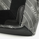 Balenciaga Cotton Navy Canvas Calfskin Logo Print Cabas XS