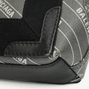 Balenciaga Cotton Navy Canvas Calfskin Logo Print Cabas XS