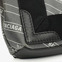 Balenciaga Cotton Navy Canvas Calfskin Logo Print Cabas XS