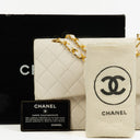 Chanel Medium Classic Vintage Double Flap Bag In White Quilted Lambskin And 24K Gold-Plated Hardware