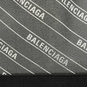 Balenciaga Cotton Navy Canvas Calfskin Logo Print Cabas XS