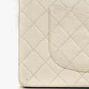 Chanel Medium Classic Vintage Double Flap Bag In White Quilted Lambskin And 24K Gold-Plated Hardware
