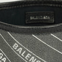 Balenciaga Cotton Navy Canvas Calfskin Logo Print Cabas XS
