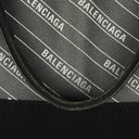 Balenciaga Cotton Navy Canvas Calfskin Logo Print Cabas XS