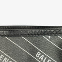 Balenciaga Cotton Navy Canvas Calfskin Logo Print Cabas XS
