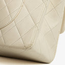 Chanel Medium Classic Vintage Double Flap Bag In White Quilted Lambskin And 24K Gold-Plated Hardware