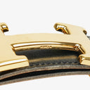 Cinturón Hermes Box Courchevel H 32mm negro y dorado 65