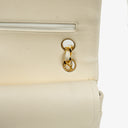 Chanel Medium Classic Vintage Double Flap Bag In White Quilted Lambskin And 24K Gold-Plated Hardware
