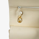 Chanel Medium Classic Vintage Double Flap Bag In White Quilted Lambskin And 24K Gold-Plated Hardware