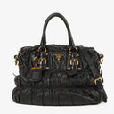 Prada Nappa Leather Gaufre Black Tote Bag