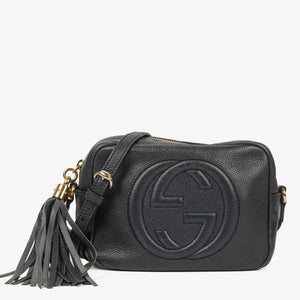 Gucci Soho Disco Navy Leather Shoulder Bag
