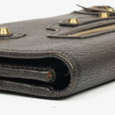 Balenciaga Grey Lambskin Leather Bi-Fold Long Continental Wallet
