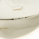 Chanel Medium Classic Vintage Double Flap Bag In White Quilted Lambskin And 24K Gold-Plated Hardware