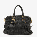 Prada Nappa Leather Gaufre Black Tote Bag