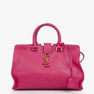 Yves Saint Laurent Pink Smooth Calfskin Leather Monogram Cabas Bag