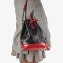 Louis Vuitton Noe GM Bi-Colour Black and Red EPI Leather Shoulder Bag