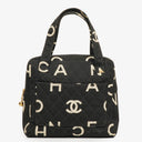 Chanel Black/White Logo Print Tote Bag