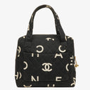 Chanel Black/White Logo Print Tote Bag