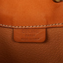 Celine Vintage Macadam Triomphe Brown Drawstring Bucket Bag