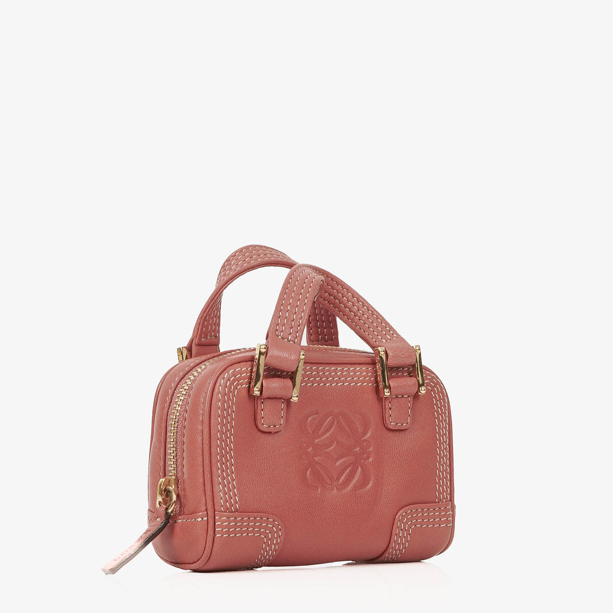 Loewe Micro Mini Amazona Dusty Rose Leather Bag