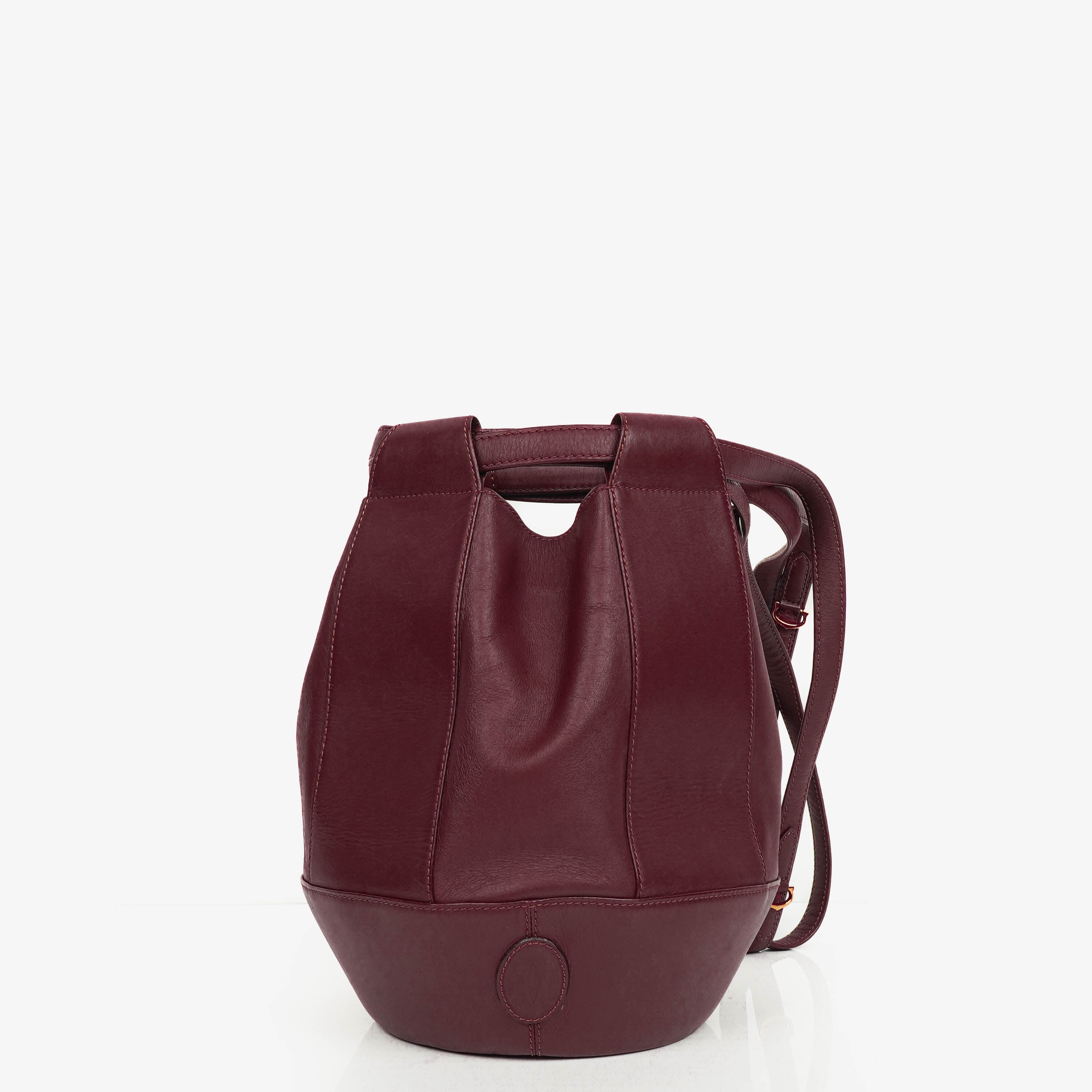 Cartier Must De Cartier Burgunderrote Leder kleine Bucket-Tasche