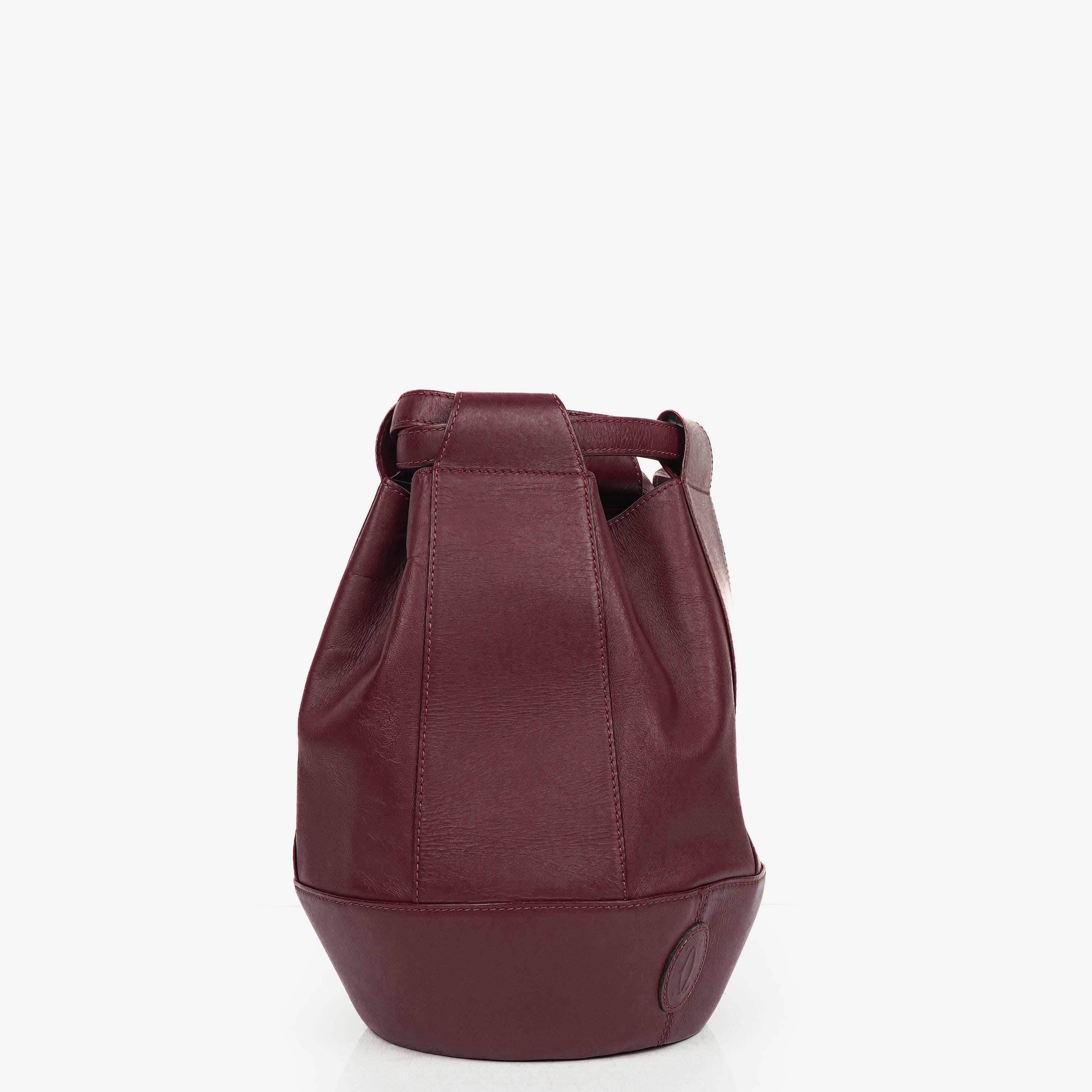 Cartier Must De Cartier Burgunderrote Leder kleine Bucket-Tasche