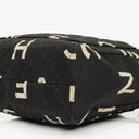 Chanel Black/White Logo Print Tote Bag