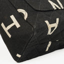 Chanel Black/White Logo Print Tote Bag