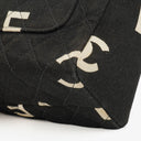 Chanel Black/White Logo Print Tote Bag