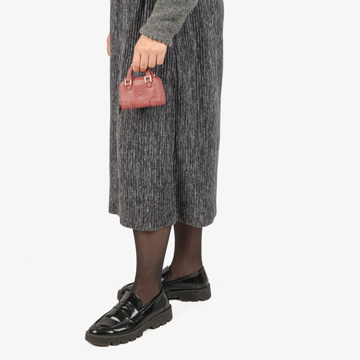 Loewe Micro Mini Amazona Dusty Rose Leather Bag
