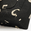 Chanel Black/White Logo Print Tote Bag